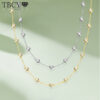 TBCYD 3/4/5mm D Color Moissanite Choker Necklace For Women S Sier Round Cut Diamond Bubble Neck Chain Party Jewelry Gifts