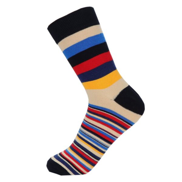 fe56c6758e25f4b2 HOYOLS Men's Dress Casual Colorful Stripe Cotton Patterned Business Long Soc