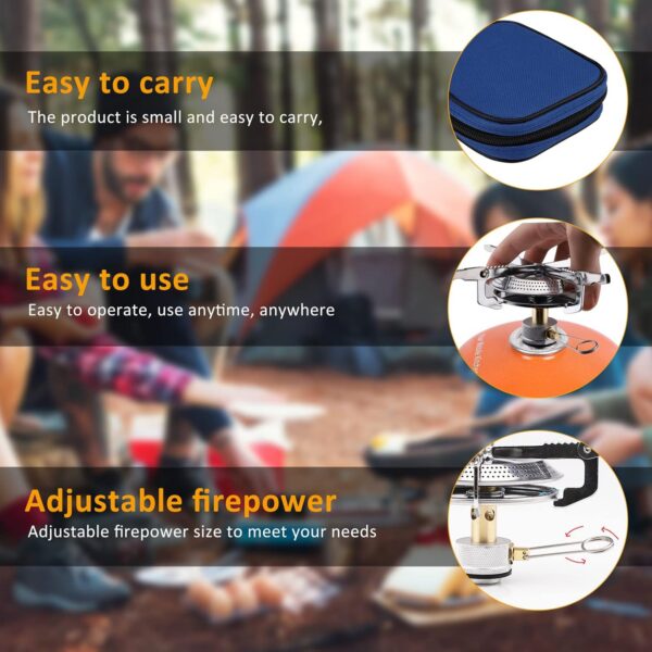 Camping Gas Stove Portable Single Burner 2800W Mini Pocket One-Piece Gas Burner Backpacking Cooking Folding Stove Camping Cookware for Picnic Camping Trekking Fishing Outdoor Activities