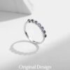 MODIAN 925 Sterling Silver Exquisite Round Moonstone Ring Stackable Crystal Ring For Women Birthday Gift Fine Jewelry