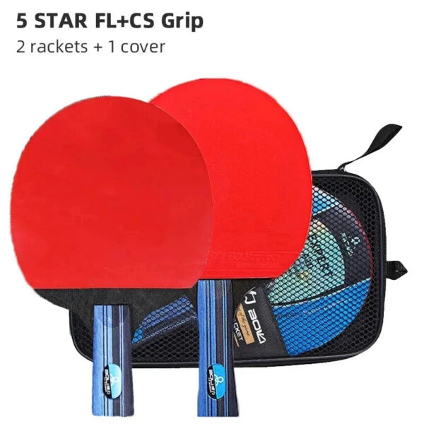 fe5bca155902e912 5/6 Star Table Tennis Racket 2PCS Professional Ping Pong Racket Set Pimples-in Rubber Hight Quality Blade Bat Paddle with Bag