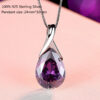 fe646a7c8558c112 Buyee Sterling Sier Pendant Natural Amethyst Stone Necklace for Woman Girl Wedding Fine Jewelry Chain
