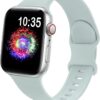 fe687824a8a8c24d TreasureMax Sport Band Compatible with Apple Watch Bands 38mm 40mm 41mm 42mm 44mm 45mm 49mm,Soft Silicone Strap Compatible for Apple Watch Series 9 Ultra 8 7 6 5 4 3 2 1 SE Men Women Grey 38/40/41MM
