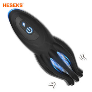 fe7362aa4d4a4c5a HESEKS Electric shock Vibrator Male Masturbator Glans Trainer Massage Lasting Delay Endurance Sex Toys For Adults 18+