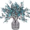 fe812cde7874e7c2 Momkids 6 Pcs Babys Breath Bulk Artificial Faux Silk Flower Gypsophila Bouquet Winter Real Touch Fake Floral for Office Kitchen Wedding Restaurant Centerpieces Christmas Party Decor (White)