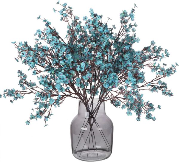 fe812cde7874e7c2 Momkids 6 Pcs Babys Breath Bulk Artificial Faux Silk Flower Gypsophila Bouquet Winter Real Touch Fake Floral for Office Kitchen Wedding Restaurant Centerpieces Christmas Party Decor (White)
