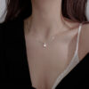 Hot New Sterling Sier Flash Diamond Necklace Simple Zircon Water Drop Pendant Feminine Clavicle Chain Fashion Jewelry Gift