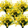 fe8f96b10d1f434a Grunyia Artificial Flowers Outdoor UV Resistant Fake Plants Indoor Outside Hanging Planter Home Garden Decor, 10 Bundles (Pink)
