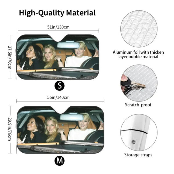 fe9e6520cb5a26df Paris Britney Lindsay Sunshade Windscreen Vintage Car Front Window Visor 70x130cm Car Sunshade Blinds Sun Shade Protect