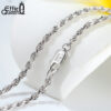 Effie Queen Italian 1.2mm1.5mm 1.7mm Diamond-Cut Rope Chain Necklace 40cm-60cm 100% Sier Woman Man Jewelry Gift DSC29