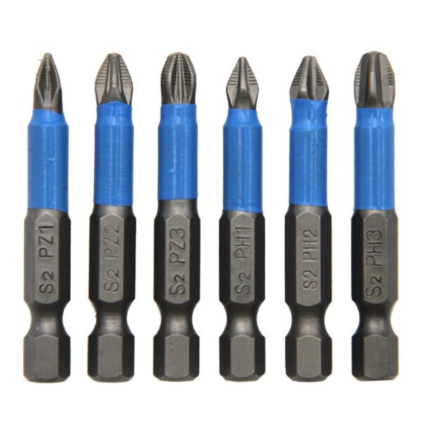 12pc S2 Steel Anti Slip Head Cross Electric Screwdriver Tool Set PH1/PH2/PH3/PZ1/PZ2/PZ3