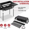 feb16d39356f18bc 3 Burner Propane Camp Stove | 225,000 BTU Gas Burners | Side Shelves | Windscreen | Waterproof Cover | Detachable Legs | Ideal for Camping Backyard Outdoor Cooking