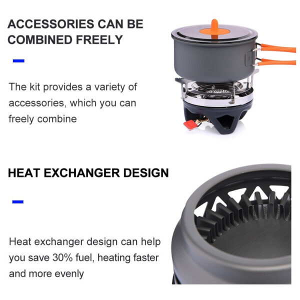 febf545f40a689c5 Widesea Camping Cooking System with Heat Exchanger Outdoor Gas Burner Stove Tourist Pot Set Cup Tableware Cookware Tourism Hike