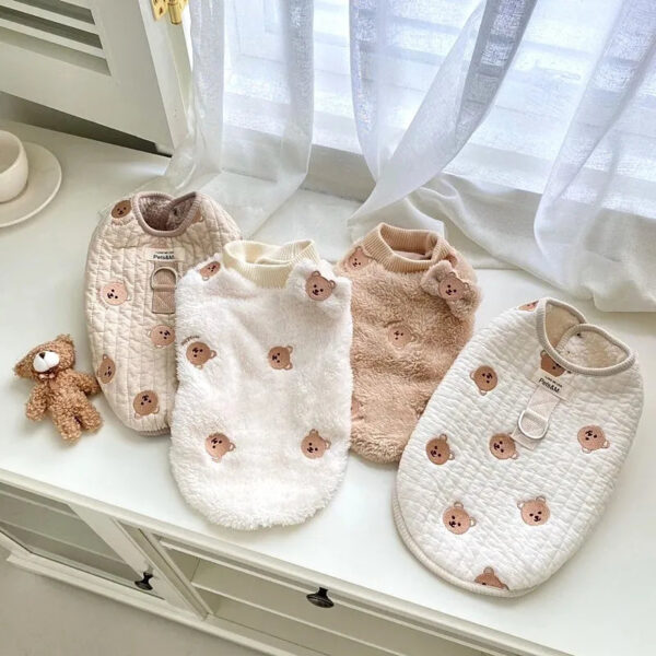Winter Pet Clothes Cute Bear Warm Fleece Dogs Sweatshirt For Puppy Small Medium Dog Clothing Jacket French Bulldog Chihuahua