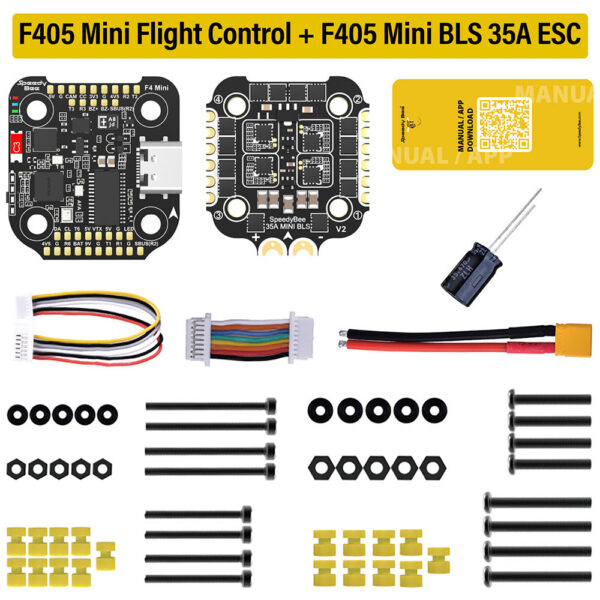 fec3c270f670daeb SpeedyBee F405 Mini Stack Flight Controller FC BLS 35A V2 3-6S 20x20 4-in-1 ESC Dual BECs for RC FPV Racing Drone