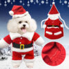 Pet Funny Xmas Clothing Warm Fleece Coat Puppy Dog Fashion Christmas Clothes Santa Claus Standing Costume New
