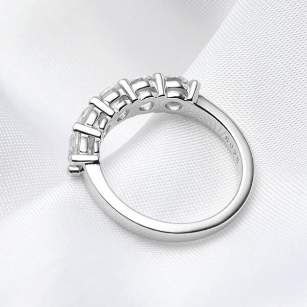 Smyoue White Gold D Color 4mm Moissanite Ring for Women 1.5CT Stone Match Diamond Wedding Band Bride S Sterling Sier GRA