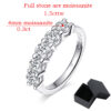 Smyoue White Gold D Color 4mm Moissanite Ring for Women 1.5CT Stone Match Diamond Wedding Band Bride S Sterling Sier GRA
