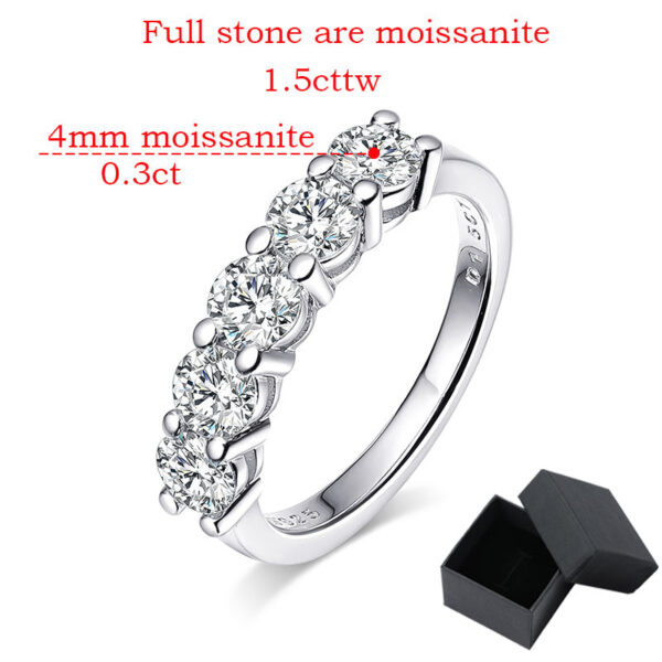 Smyoue White Gold D Color 4mm Moissanite Ring for Women 1.5CT Stone Match Diamond Wedding Band Bride S Sterling Sier GRA