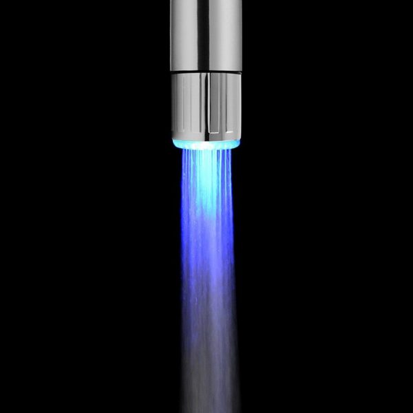 Bathroom LED 3-Color Light-up Temperature Kitchen Glow Water Saving Faucet Aerator Nozzle Shower