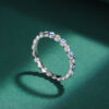 Creative Sapphire Eye Round Full Diamond Crystal Couple Ring For Women Enamel Blue Original Sterling Sier Wedding Gift Jewelry