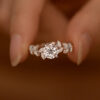 1carat Leaf Moissanite Diamond Engagement Rings for Women Sterling Sier Plated White Gold Wedding Band Promise Ring