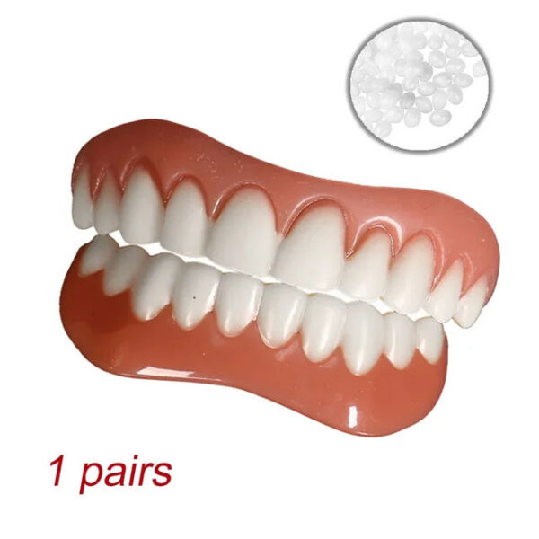 Sdatter Instant Big Smile Veneer Men's and Women's Silicone Artificial Teeth Braces Whitening Stic Comfortable