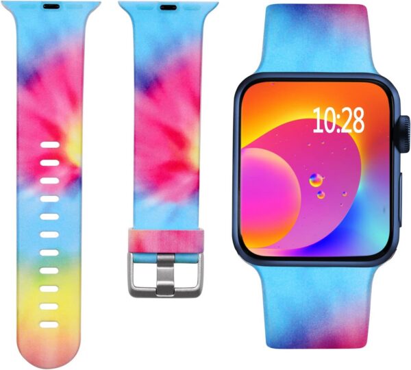 Laffav Compatible with Apple Watch Band 41mm 40mm 38mm iWatch Series 9 & Ultra 2 & SE & Ultra & Series 8/7/6/5/4/3/2/1 for Women Men, Colorful Jellyfish, M/L
