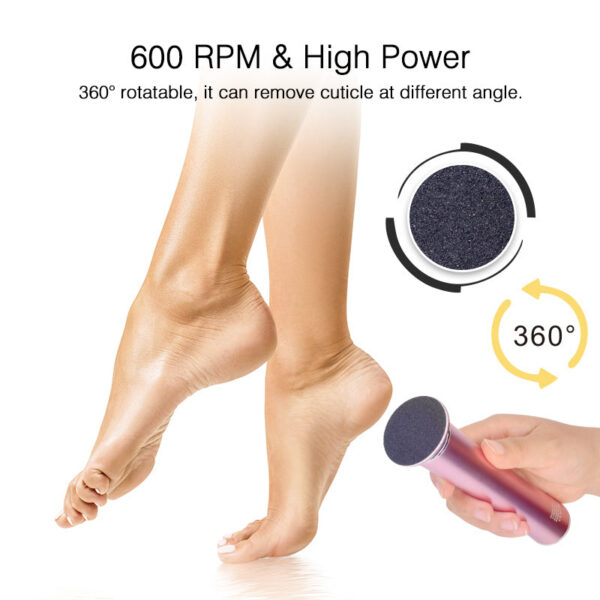 USB Rechargeable Wireless Electric File Cuticle Callus Remover hine Pedicure Tools Foot Heel Care Tool With Sandpaper