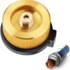 Camping Nozzle Bottle Convert Adapter Connector Stove Connector for Camping Gas Butane Canister to Screw Gas Cartridge Gas Canisters for Camping Stove （Long Tube)