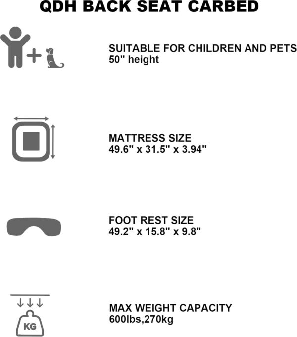 ff23fc95ccd130e9 Car Air Mattress Portable Car Bed Back Seat Camping Bed Inflatable Dog Bed for Car Universal SUV Camping Mattress with Car Air Pump 2 Pillows (Black)