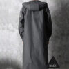 Fashion black adult windbreaker style waterproof long raincoat women's men's hooded outdoor motorcycle, bicycle, hiking, fishing
