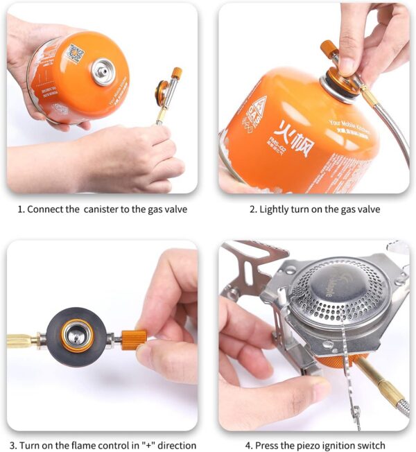 ff30a3f967445663 Fire-Maple FMS-105 Portable Camping Gas Stove | 3000W Mini Portable Backpacking Cooking Burner with Piezo Ignition | Outdoor Hiking Trekking Fishing