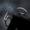 Bamoer U Moissanite Half Eternity Band Round Cut Diamond Sterling Sier Finger Ring Wedding Fine Jewelry Gifts