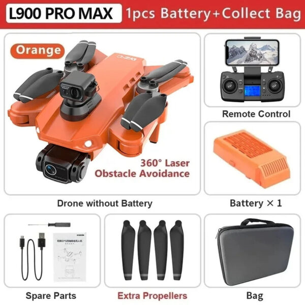 ff3a7bd93f39478f L900 Pro MAX GPS 4K Professional HD Dual Camera 5G Wifi 360° Obstacle Avoidance Brushless Foldable Quadcopter RC Drone Toy