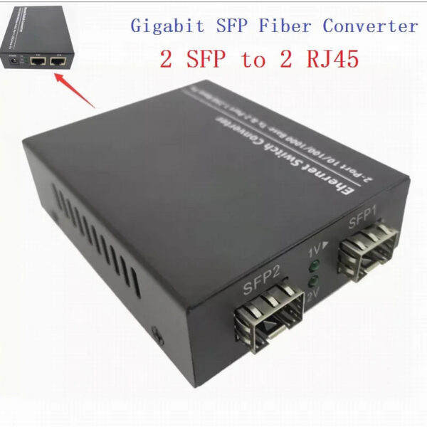 ff3c155a96345e3c Gigabit SFP Media converter SFP to 1/2/4/8 RJ45, 100/1000M fast Ethernet transceiver module, IP camera Fibre Channel switch