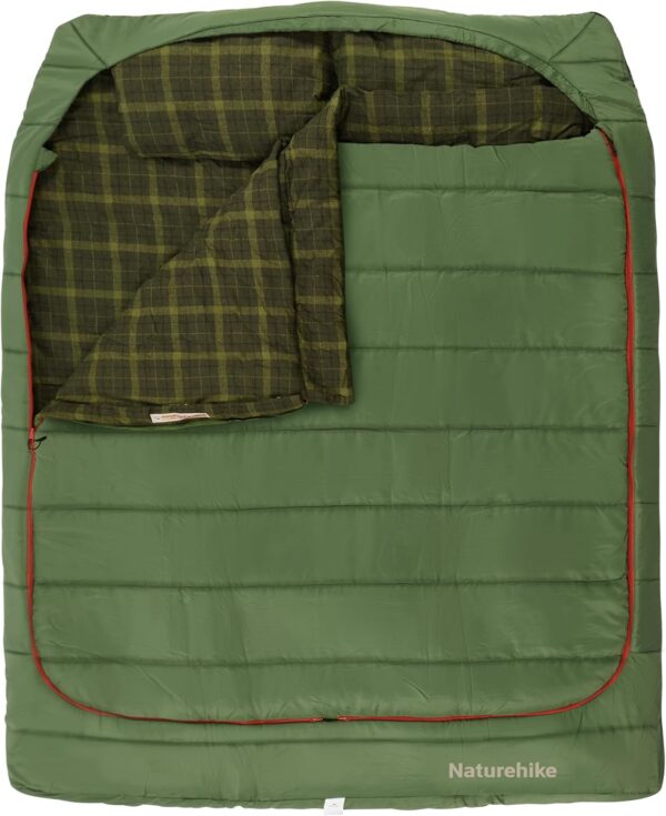 ff67f555a6121fe8 Naturehike 0 Degree and 40 Degree Flannel Two Person Sleeping Bag with Pillows for Adults, Couples & Family, Doublewide Double Sleeping Bag 2 Person for All Seasons Camping Hiking Backpacking