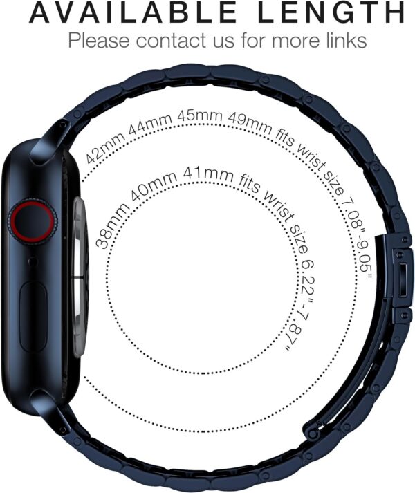 ff7b74ee6cc0efc8 EPULY Compatible with Apple Watch Band 42mm 44mm 45mm 38mm 40mm 41mm, Business Stainless Steel Metal Wristband for iWatch SE & Series 7 6 5 4 3 2 1 for Men Women (Silver, 41mm 40mm 38mm)