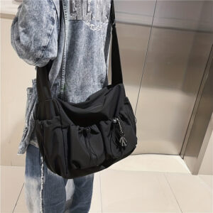 ff7b91bba83ac20f Kpop Nylon Crossbody Bag, Multi Pockets Shoulder Bag, Casual Messenger Bag For School Travel