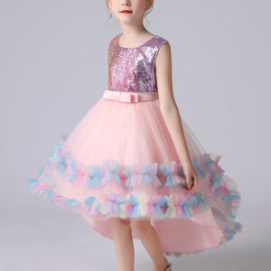 ff9caa0c8f17e0c2 Kids Dress For 4-12 Girls Sequined Cake Skirt Wedding Party Tailing Elegant Princess Sleeveless Children’s Dresses