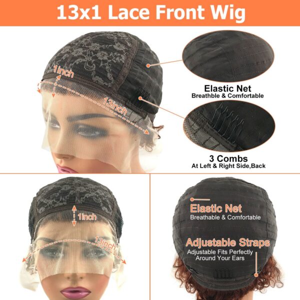 ffb642afaf0718b9 Pixie Cut HaiShort Curly Front Human Hair For Women Brazilian Water Wave Bob Wig 13x1 Transparent Lace Wigs