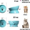 Y YHY Raised Cat Food Bowl Set, Ceramic, Tilted Elevated Bowls, 2 Bowls, 3.6 in & 3 in, White