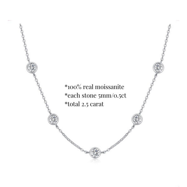 TBCYD 3/4/5mm D Color Moissanite Choker Necklace For Women S Sier Round Cut Diamond Bubble Neck Chain Party Jewelry Gifts