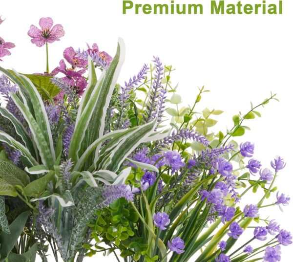 ffc63487fda92537 PARTY JOY 18 Bunches Fake Plants Outdoor, Fake Bushes UV Resistant Artificial Flowers Hydrangea Flowers Greenery Shrubs Faux Greenery for Outdoor Garden Patio Front Porch Yard Decor