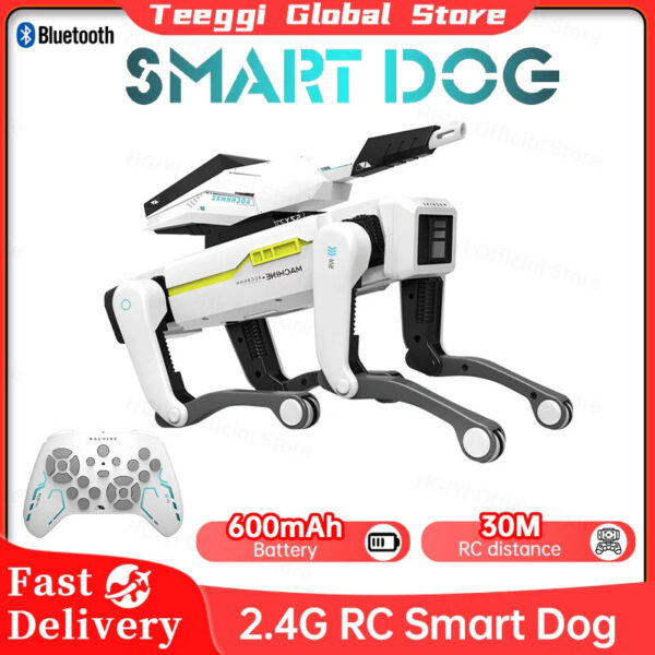 ffe9c999f4423344 Teeggi Electric RC Intelligent Robot Dog Multifunction RC Mechanical Dog with turret Educational Toy Bionic Smart Robot Toy Gift